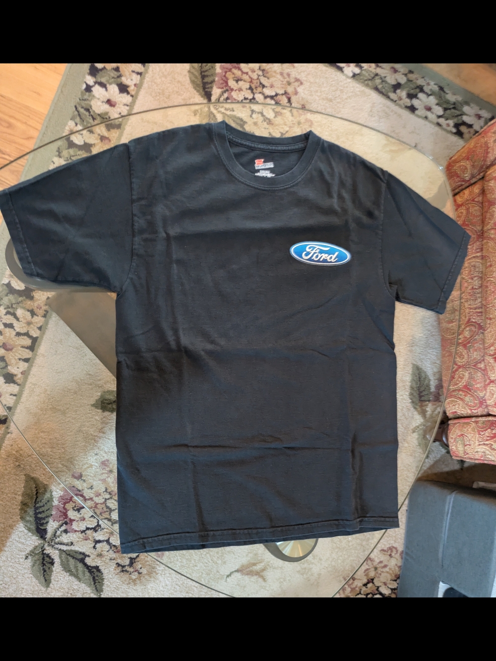 Vintage 2004 Ford Men's Black Logo Crewneck T-Shirt
